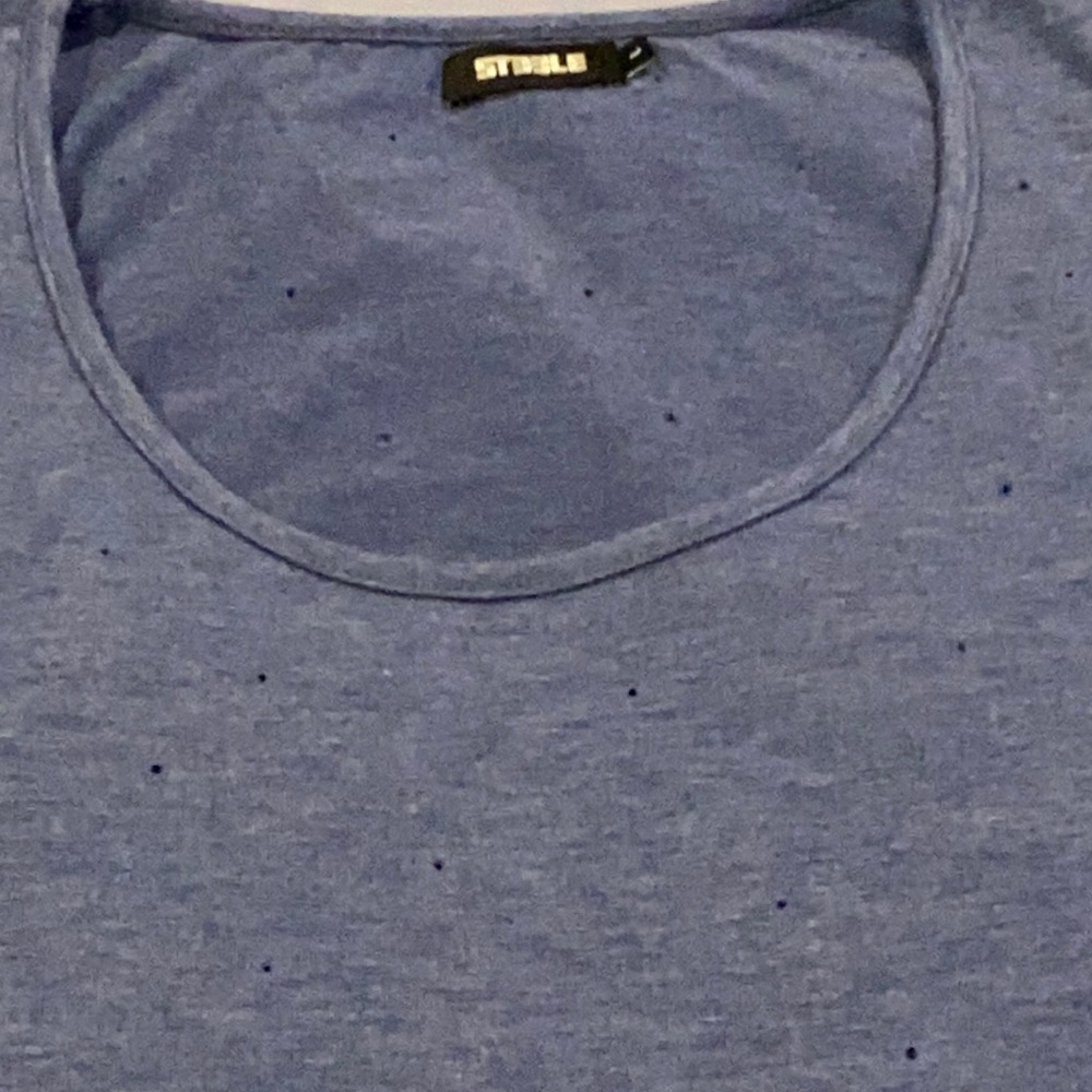 STEELE L Blue gray tank with pinholes🔥